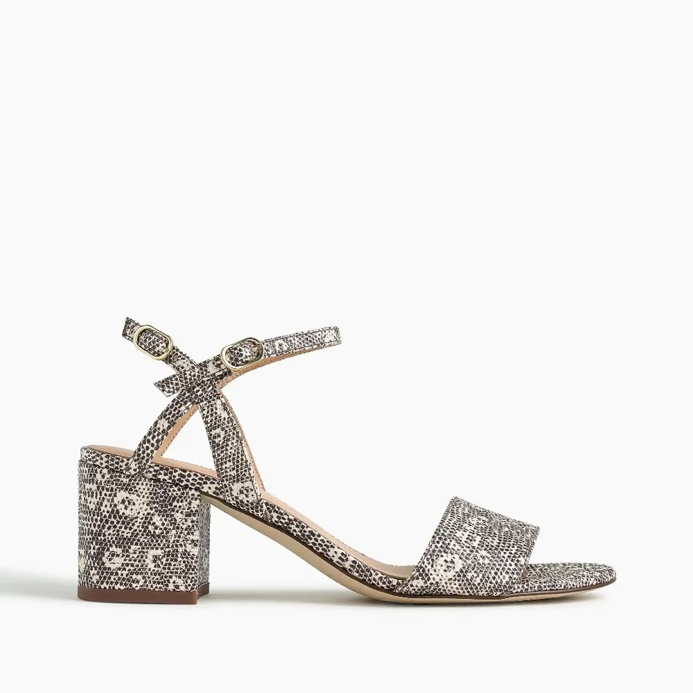 J. Crew Women's Strappy Leather‎ Block-Heel Sandals
